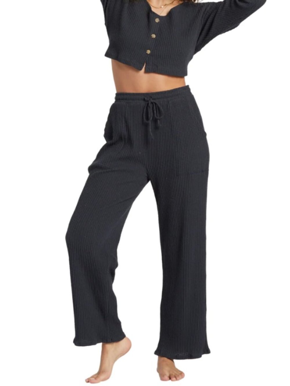 Billabong Essentials High Waist Cropped Lounge Pants (S)